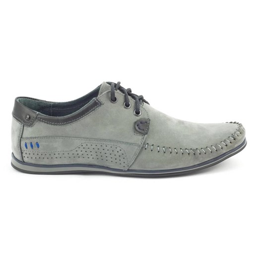 KOMODO Buty Męskie mokasyny 875 szare Komodo 39 ButyModne.pl
