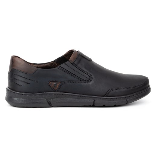 Polbut Buty męskie slip-on J51 czarne ze sklepu ButyModne.pl w kategorii Półbuty męskie - zdjęcie 156210195