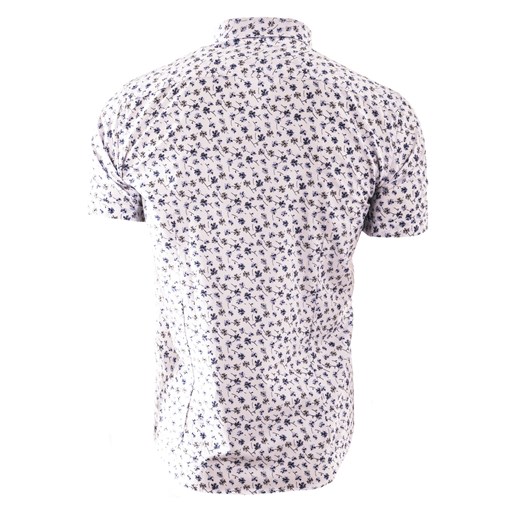 Koszula męska z krótkim rękawem RS51 - Indigo Risardi XL okazyjna cena Risardi