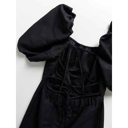 Reserved - Sukienka z bufiastymi rękawami - Czarny Reserved S Reserved