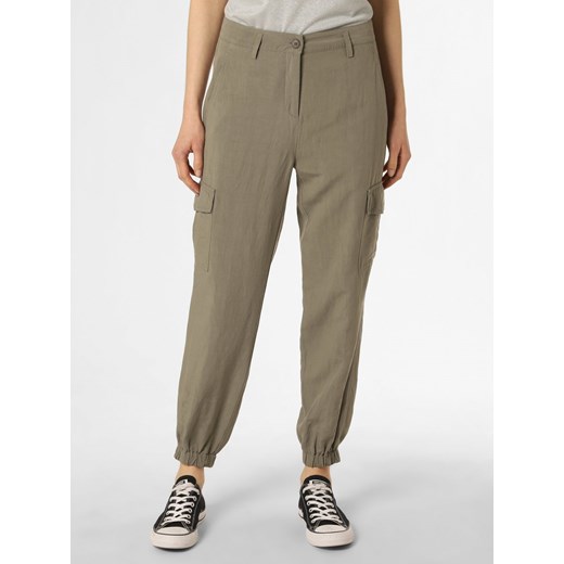 Cambio Spodnie z dodatkiem lnu Kobiety len khaki jednolity ze sklepu vangraaf w kategorii Spodnie damskie - zdjęcie 156235907