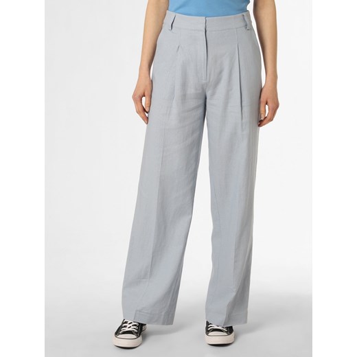 mbyM Spodnie z dodatkiem lnu Kobiety jasnoniebieski jednolity ze sklepu vangraaf w kategorii Spodnie damskie - zdjęcie 156235928