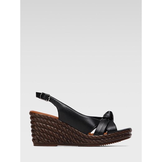 Czarne espadryle damskie Lasocki eleganckie 