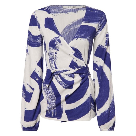 NA-KD Bluzka damska Kobiety Sztuczne włókno niebieski wzorzysty XS okazyjna cena vangraaf
