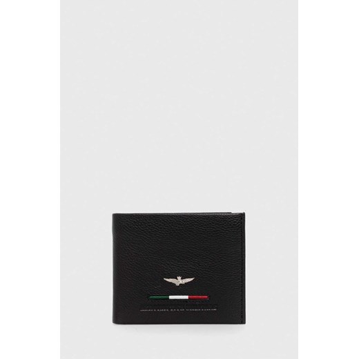 Aeronautica Militare portfel skórzany męski kolor czarny ze sklepu ANSWEAR.com w kategorii Portfele męskie - zdjęcie 156280358