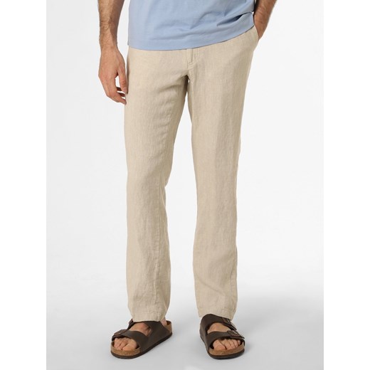 Nils Sundström Męskie spodnie lniane Mężczyźni len beżowy jednolity Nils Sundström 102 vangraaf