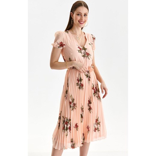 Sukienka damska w kolorze jasnego różu z motywem kwiatowym SSU4293, Kolor jasny Top Secret 42 Primodo