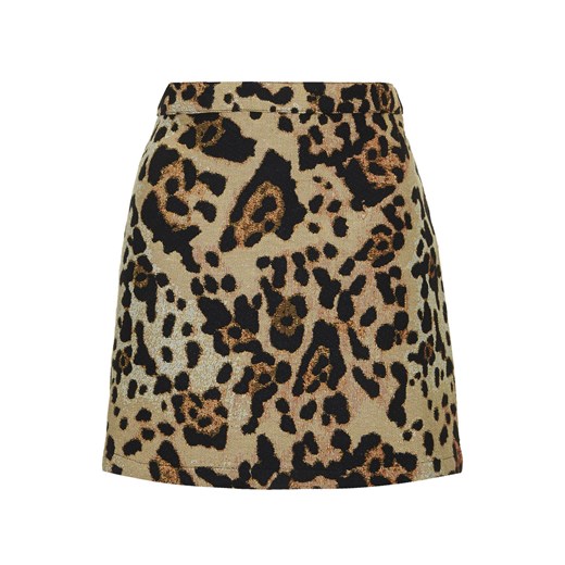 TALL Jacquard Animal Print Pelmet Skirt topshop brazowy nadruki