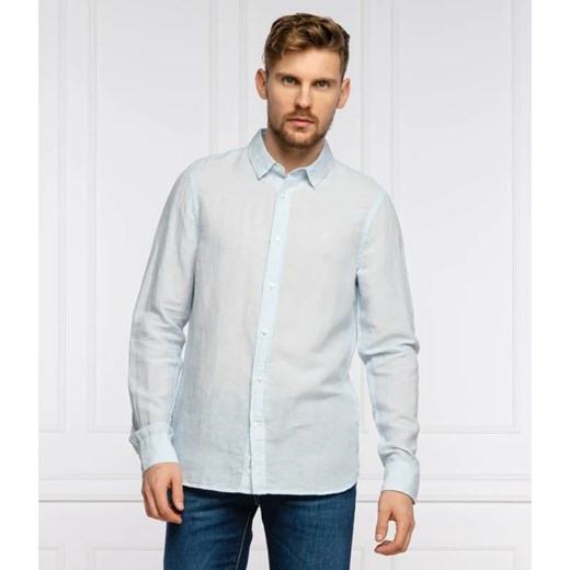 Calvin Klein Lniana koszula | Slim Fit Calvin Klein S wyprzedaż Gomez Fashion Store