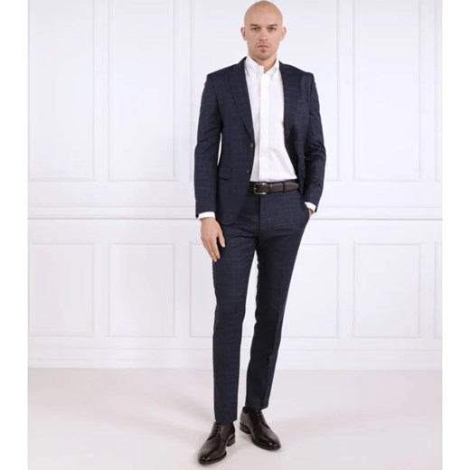 BOSS Wełniany garnitur H-Huge-2Pcs-Peak-232 | Slim Fit | z dodatkiem jedwabiu 56 promocyjna cena Gomez Fashion Store