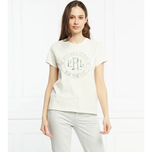 Biała bluzka damska Polo Ralph Lauren z krótkim rękawem z napisem 