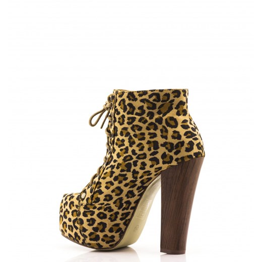 Panterka Lity Leopard Suede Boots born2be-pl brazowy lity