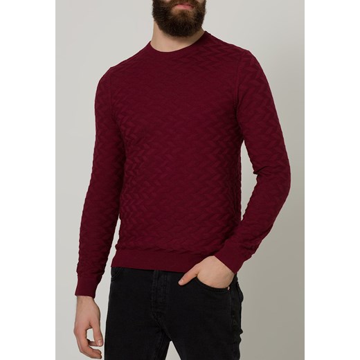 Burton Menswear London CHEVRON Sweter red zalando brazowy mat