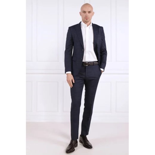 BOSS Wełniany garnitur H-Huge-2Pcs-Peak-232 | Slim Fit | z dodatkiem jedwabiu 56 okazyjna cena Gomez Fashion Store