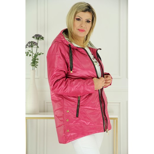 Kurtka damska przejściowa polski produkt malinowa - 42 Femimoda 44 femimoda.pl