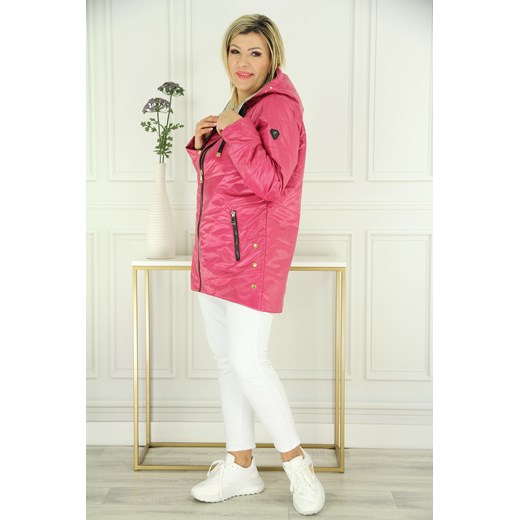 Kurtka damska przejściowa polski produkt malinowa - 42 Femimoda 54 femimoda.pl