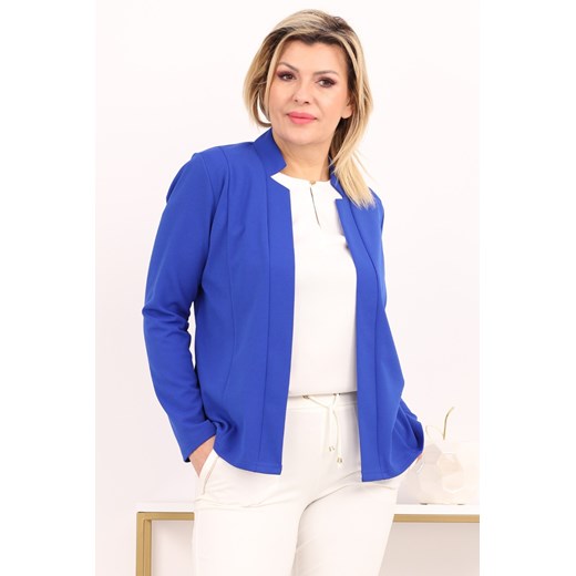 Narzutka gładka z kołnierzem chabrowa - XL Femimoda L femimoda.pl