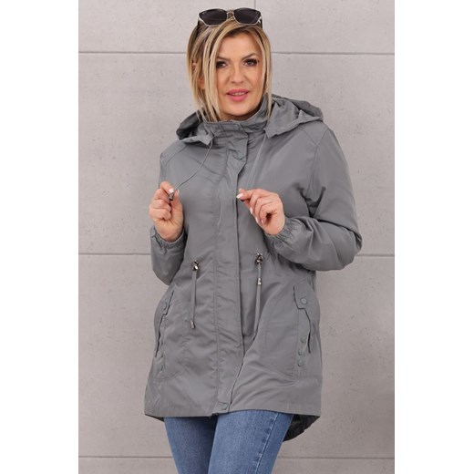Kurtka parka wiosenno-letnia szara - 48 Femimoda 52 femimoda.pl