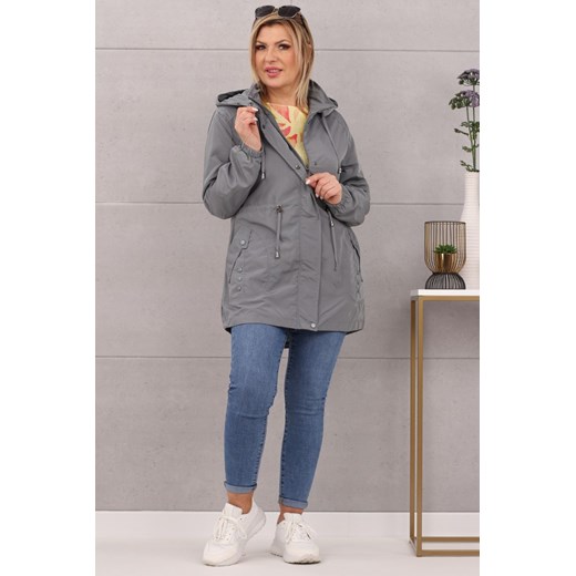 Kurtka parka wiosenno-letnia szara - 48 Femimoda 48 femimoda.pl