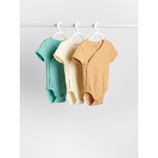 Reserved - Prążkowane body 3 pack - Beżowy Reserved 62 (1-3 m.) Reserved