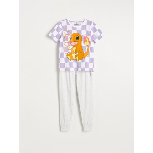 Reserved - Bawełniana piżama Pokémon - jasnoszary ze sklepu Reserved w kategorii Piżamy dziecięce - zdjęcie 156716578