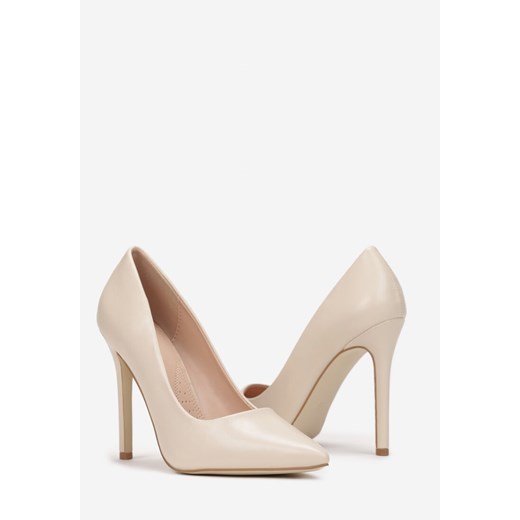 Czółenka Born2be bez zapięcia ze szpiczastym noskiem na wysokim obcasie eleganckie 
