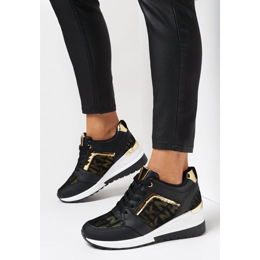 Czarno-Białe Sneakersy Kasaris ze sklepu born2be.pl w kategorii Buty sportowe damskie - zdjęcie 156744938
