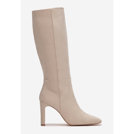 Kozaki damskie Born2be eleganckie z cholewką przed kolano na zamek 