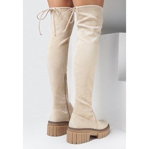 Beżowe Kozaki Hibaba 41 okazja born2be.pl