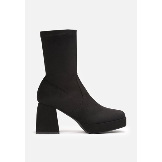 Botki Born2be z zamkiem na słupku eleganckie