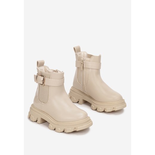 Buty zimowe dziecięce beżowe Born2be na zimę