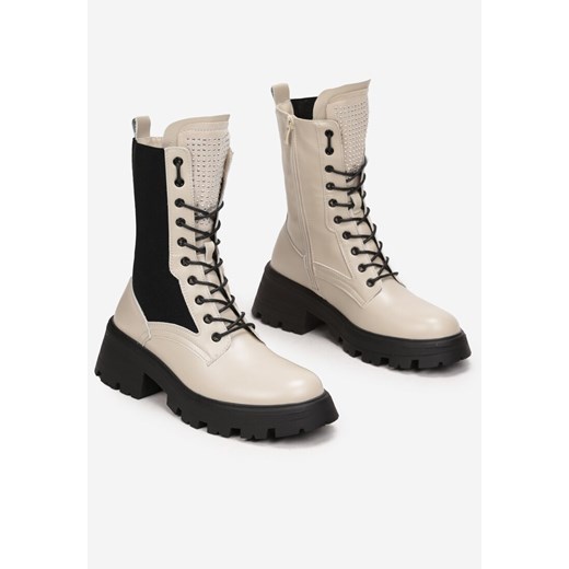 Workery damskie Born2be casual z zamkiem płaskie 