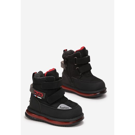 Buty zimowe dziecięce Born2be czarne na rzepy 