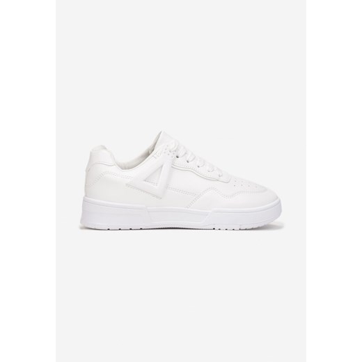 Buty sportowe damskie Born2be sneakersy płaskie białe na wiosnę sznurowane