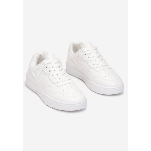 Białe buty sportowe damskie Born2be sneakersy płaskie sznurowane