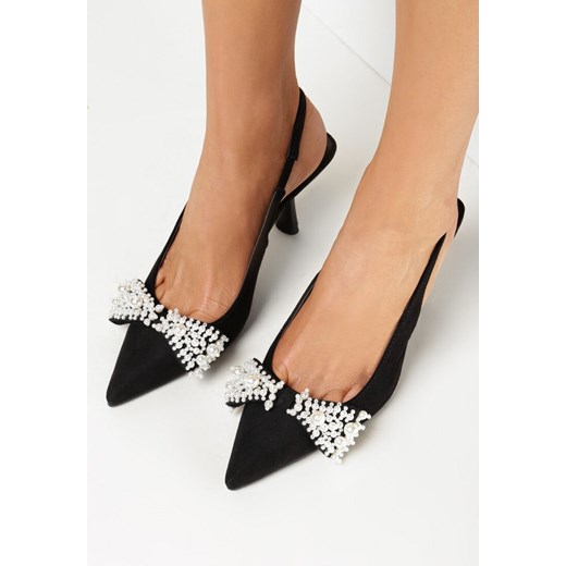 Czarne Sandały na Szpilce z Odkrytą Piętą Lanoni 36 born2be.pl wyprzedaż