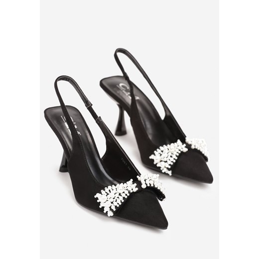 Czarne Sandały na Szpilce z Odkrytą Piętą Lanoni 36 wyprzedaż born2be.pl