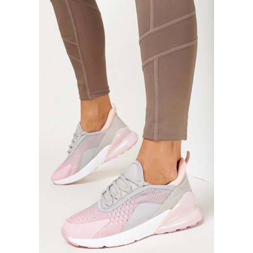 Szaro-Różowe Sneakersy na Grubej Podeszwie z Ozdobnymi Wstawkami Otella 41 okazyjna cena born2be.pl