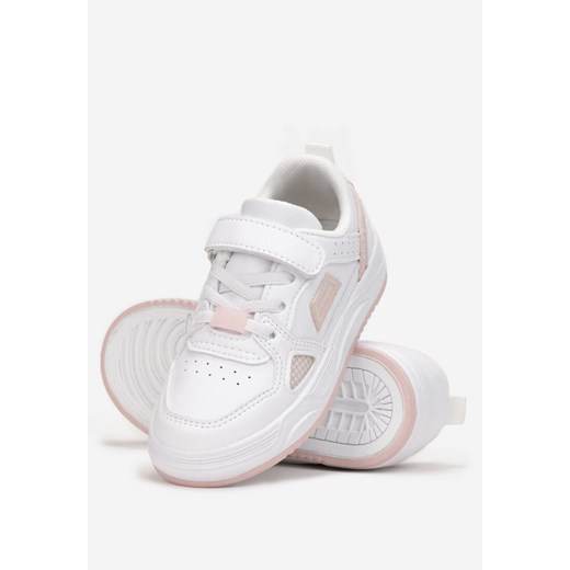 Różowe Buty Sportowe ze Skórzaną Wkładką i Paskiem z Rzepem Karter ze sklepu born2be.pl w kategorii Buty sportowe dziecięce - zdjęcie 156763348