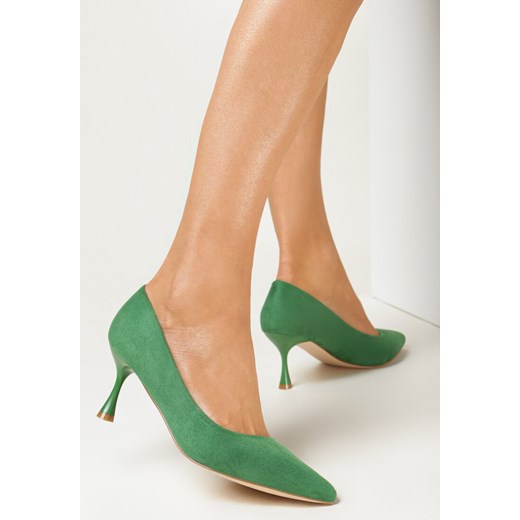 Zielone Czółenka na Szpilce Charlsie 40 born2be.pl wyprzedaż
