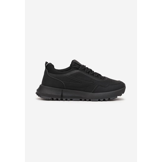 Czarne Sneakersy na Płaskiej Podeszwie z Wycięciami i Przeszyciami Anyiah 39 promocja born2be.pl