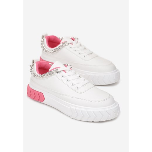 Born2be buty sportowe damskie sneakersy na platformie białe 
