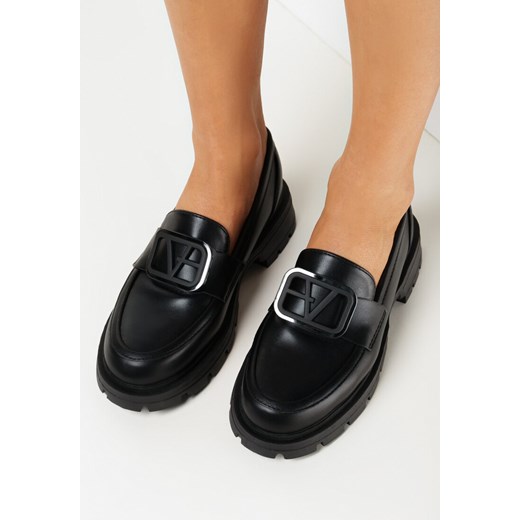 Mokasyny czarne Born2be płaskie 
