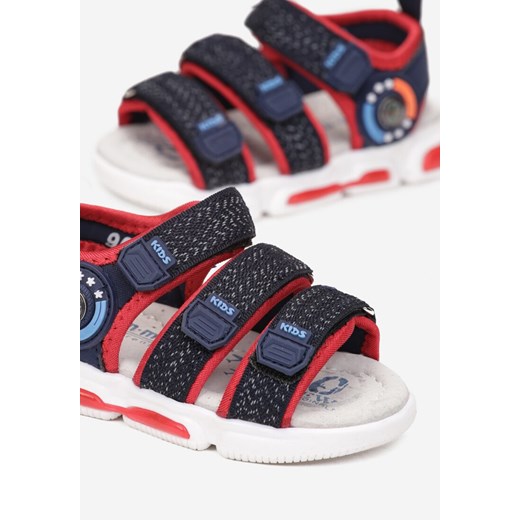 Granatowe Sandały na Rzep z Wkładką ze Skóry Naturalnej Lersa 25 okazja born2be.pl