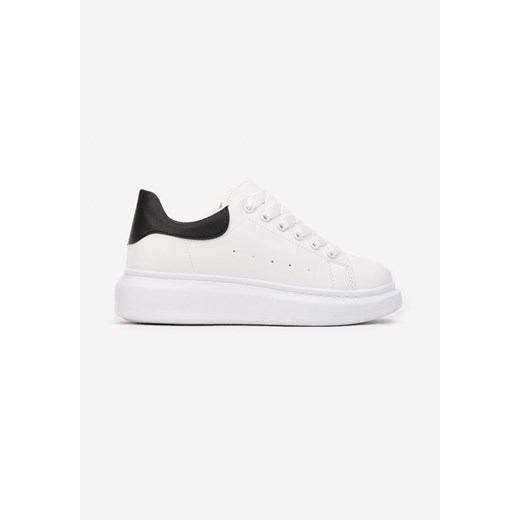 Buty sportowe damskie Born2be sneakersy białe sznurowane płaskie wiosenne casualowe