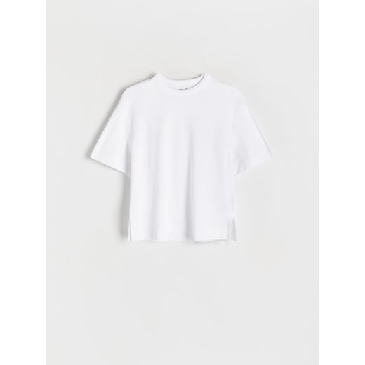 Reserved - Bawełniany t-shirt regular - Biały Reserved L Reserved