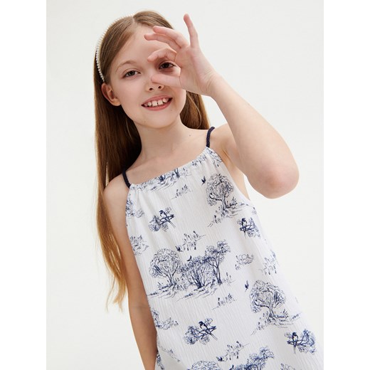 Reserved - Wzorzysta bluzka - biały ze sklepu Reserved w kategorii Bluzki dziewczęce - zdjęcie 156825335