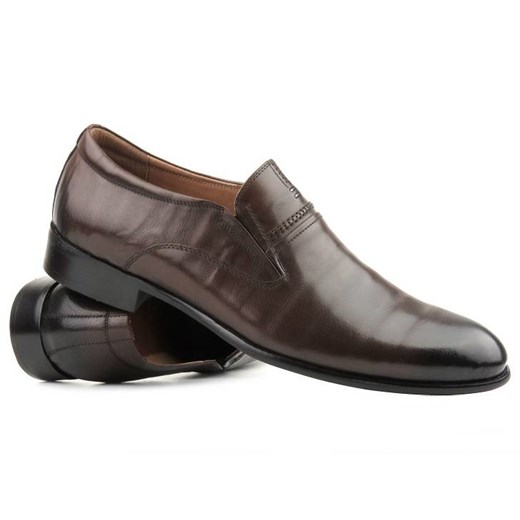 Eleganckie loafersy, półbuty męskie - JOHN DOUBARE 720-82-132, brązowe ze sklepu ulubioneobuwie w kategorii Buty eleganckie męskie - zdjęcie 156835149