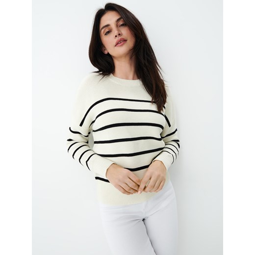 Mohito - Sweter w paski - Kremowy Mohito L Mohito okazja