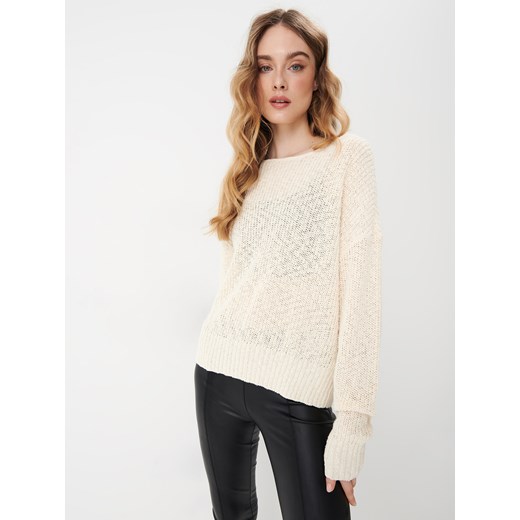 Mohito - Sweter z dekoltem w łódkę - Kremowy Mohito XS Mohito promocja